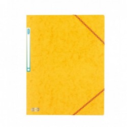 Chemise A4 carte lustrée TOP File 3 rabats à élastiques JAUNE
