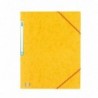 Chemise A4 carte lustrée TOP File 3 rabats à élastiques JAUNE