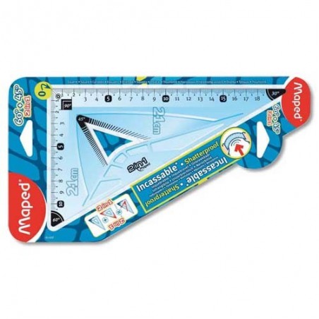 MAPED Equerre 2 en 1 - 60°/45° 21 cm incassable