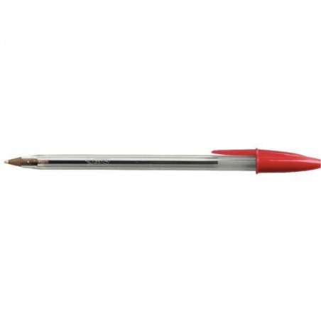 BIC Stylo à bille pointe moyenne encre rouge  CRISTAL
