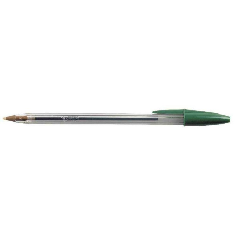 BIC Stylo à bille pointe moyenne encre verte  CRISTAL