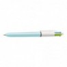 BIC Stylo à bille rechargeable pointe moyenne rétractable 4 couleurs dencre FUN (vert pomme