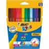 BBIC Pochette de 12 feutres à dessin pointes FINES encre lavable CONTE