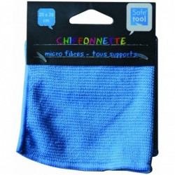 Chiffonnette microfibre 20x20cm bleue