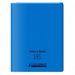 Cahier polypro 24X32 PP Bleu 90G 96P à rabat Seyès