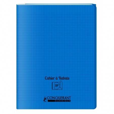 Cahier polypro 24X32 PP Bleu 90G 96P à rabat Seyès