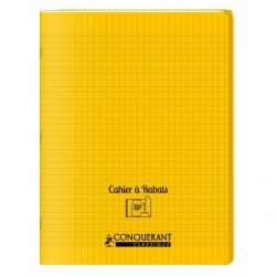 Cahier polypro 24X32 PP Jaune 90G 96P à rabat Seyès