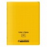 Cahier polypro 24X32 PP Jaune 90G 96P à rabat Seyès