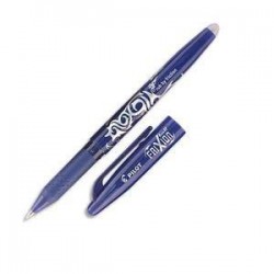 PILOT Stylo à bille encre gel (s'efface à l'aide de la gomme en bout de stylo) FRIXION coloris bleu