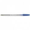 Stylo à bille pointe moyenne encre bleue corps plastique cristal avec capuchon
