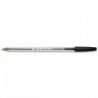 Stylo à bille pointe moyenne encre noir corps plastique cristal avec capuchon