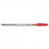 Stylo à bille pointe moyenne encre rouge corps plastique cristal avec capuchon