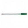 Stylo à bille pointe moyenne encre verte corps plastique cristal avec capuchon