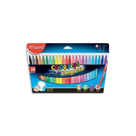 Maped  Pochette 24 feutres de coloriage COLORPEP S. Pointe moyenne. Coloris assortis