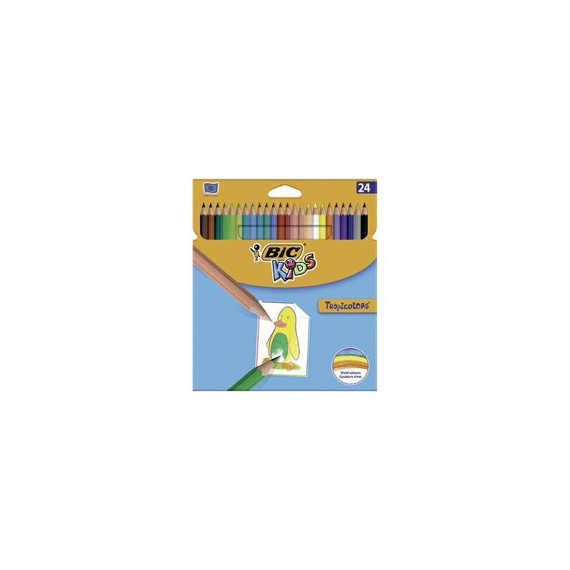BIC Etui 24 crayons de couleur TROPICOLOR2 . Coloris assortis