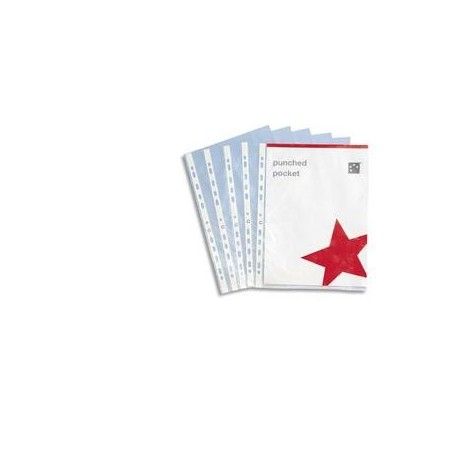 100 pochettes perforées en polypropylène 9/100e lisse