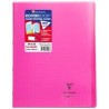 Koverbook cahier piqué 24x32cm polypro 96 pages grands carreaux à rabats Rose