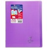 Koverbook cahier piqué 24x32cm polypro 96 pages grands carreaux à rabats Violet
