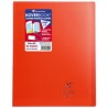 Koverbook cahier piqué 24x32cm polypro 96 pages petits carreaux à rabats  Rouge