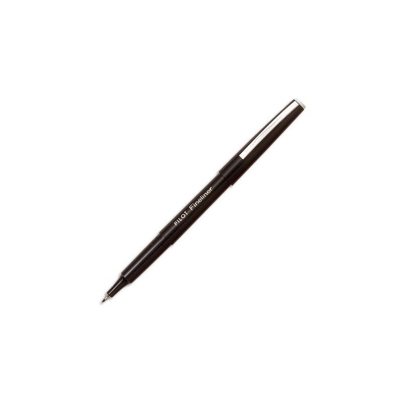 Stylo feutre Pilot Fineliner pointe fine baguée métal noir