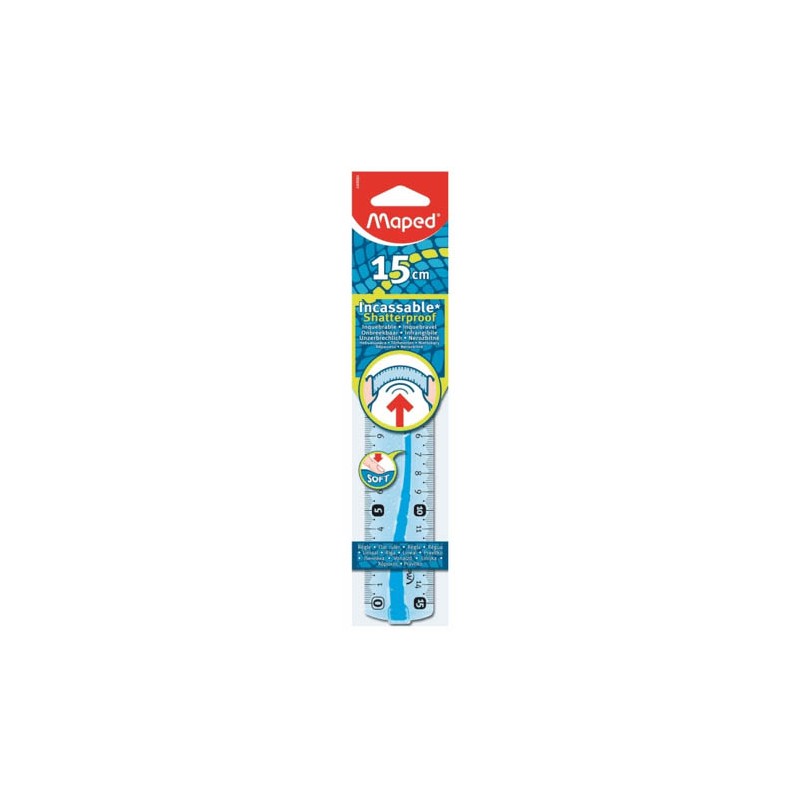 Règle en plastique 16cm coloris assortis