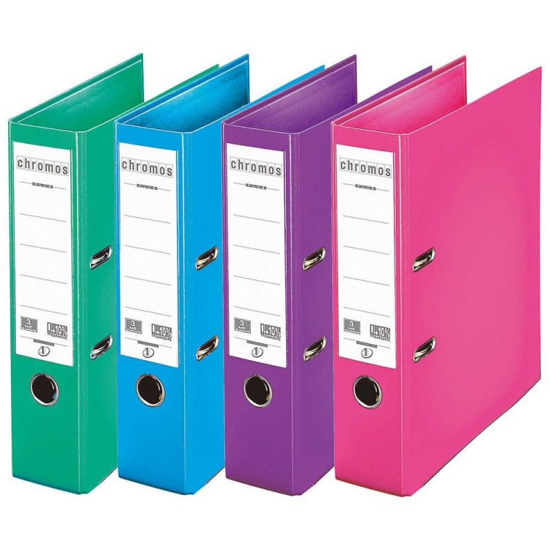 Classeur à levier rigide, dos de 8cm, coloris assortis