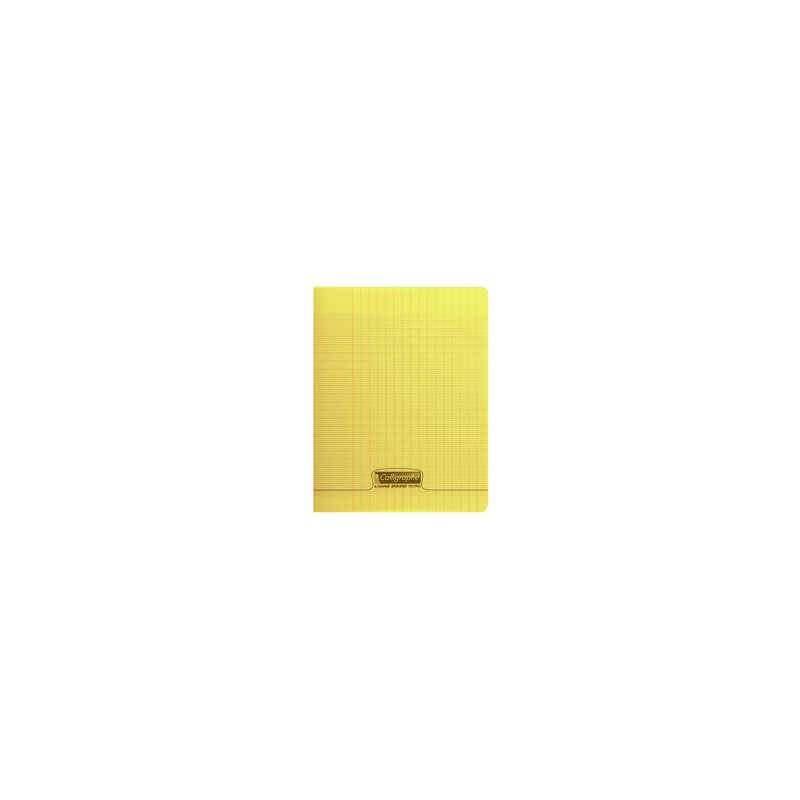 Cahier polypro avec rabat 24x32cm, 48p, grands carreaux, jaune