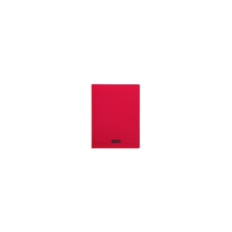 Cahier polypro avec rabat 24x32cm, 48p, grands carreaux, rouge