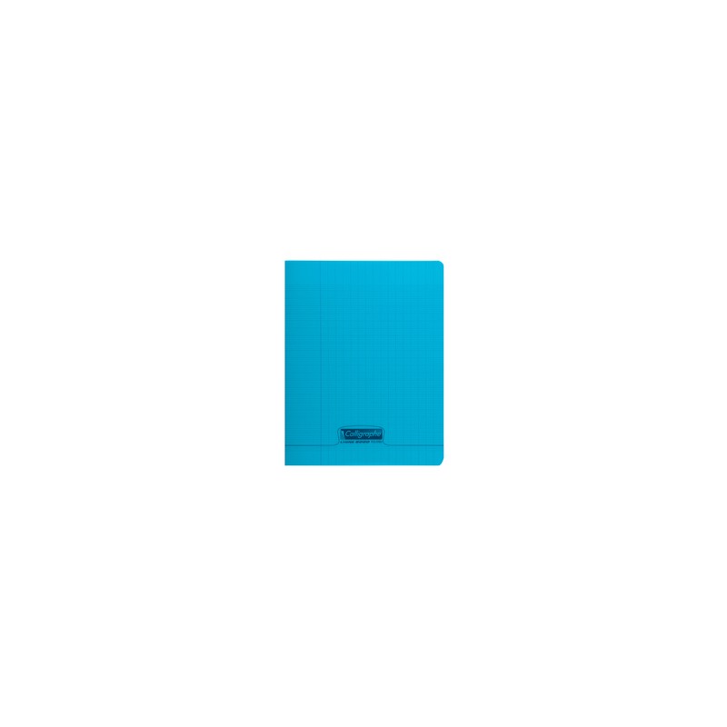 Cahier polypro avec rabat 24x32cm, 48p, grands carreaux, bleu