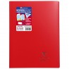 Cahier polypro à rabats Koverbook 24x32cm, 96p, grands carreaux, rouge