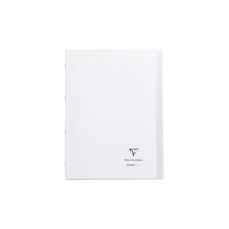 Koverbook cahier piqué 24x32cm polypro 96 pages grands carreaux à rabats  Incolore