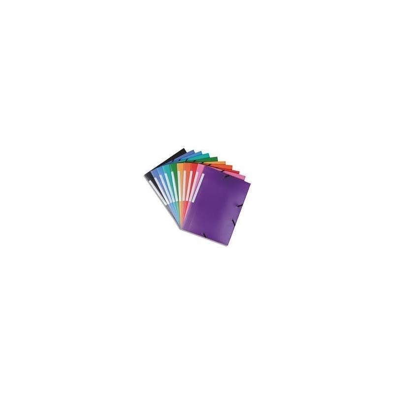 Chemise 3 rabats élastique polypro, pour format A4, coloris assortis
