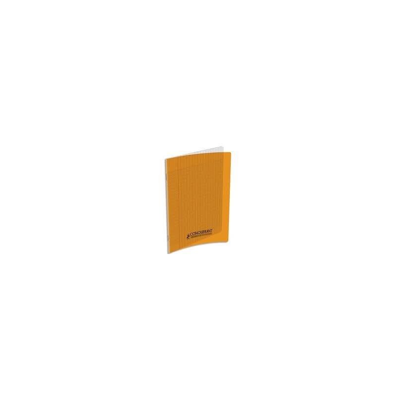 Cahier piqûre 24x32cm 96 pages 90g quadrillé petits carreaux . Couverture polypropylène Orange