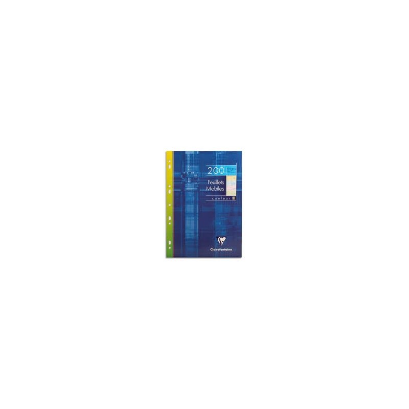 CLAIREFONTAINE Etui 200 copies simples format A4 grands carreaux Séyès ass:50Rose,50Bleu,50vert,50Jaune