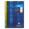 Feuillets mobiles 21x29,7cm, grands carreaux, 200 pages couleurs assorties