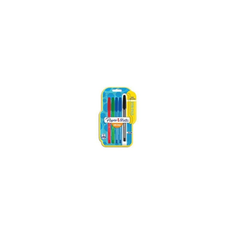 Stylo bille Papermate Injoy100, pochette de 5 stylos