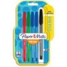 PAPERMATE Blister de 5 Inkjoy.Stylos à bille capuchon. Pointe fine. 2 Bleus, 1 Noir, 1 Vert, 1 Rouge.