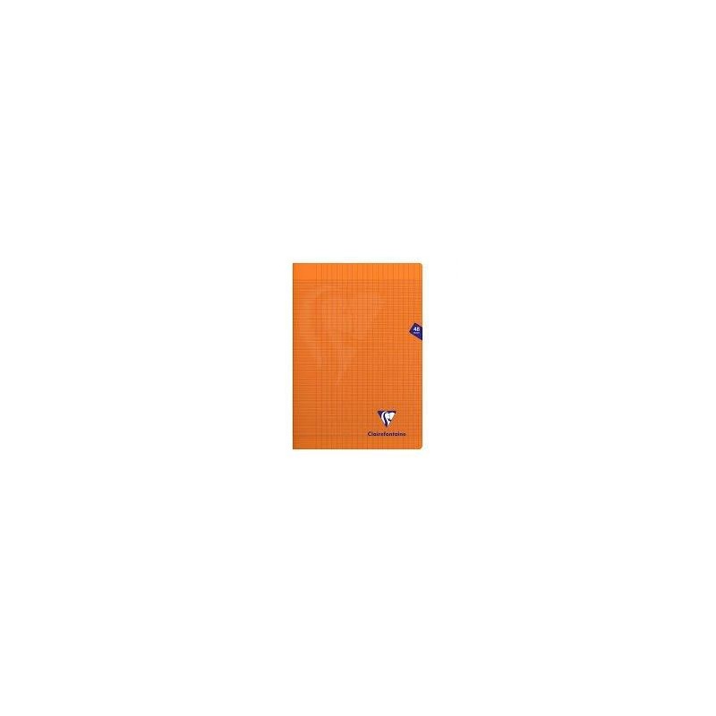 Cahier polypro 21X29.7 orange 48 pages grands carreaux