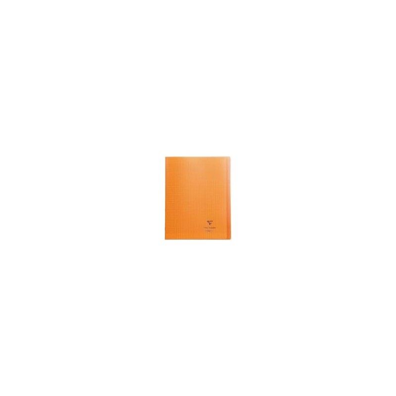 Koverbook cahier piqué 24x32cm polypro 96 pages grands carreaux à rabats Orange