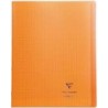Koverbook cahier piqué 24x32cm polypro 96 pages grands carreaux à rabats Orange