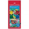 FABER CASTELL Boîte plastique de 12 pastilles de peinture gouaches + 1 pinceau
