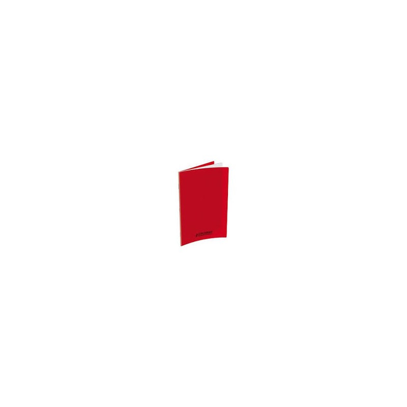 CONQUERANT 9 Cahier piqûre classique, agrafé, 24 x 32 cm, 140pages, 90g, séyès, couverture polypro Rouge