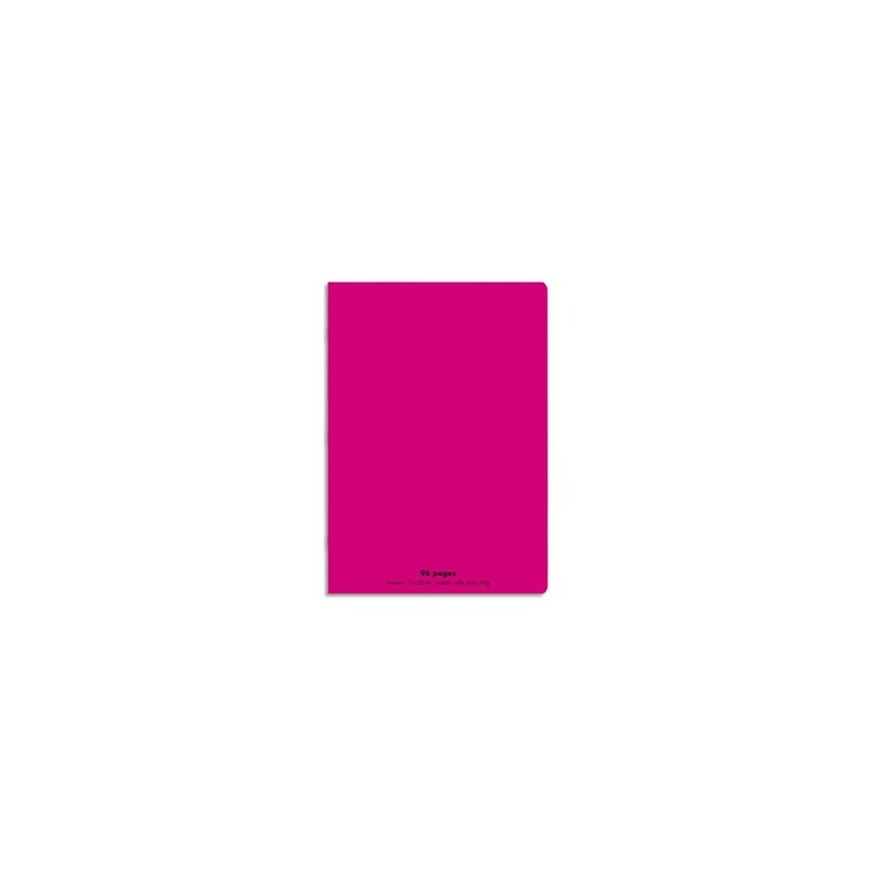 Cahier polypro 24x32cm, 48p, grands carreaux, rose
