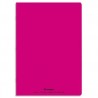 Cahier polypro 24x32cm, 48p, grands carreaux, rose
