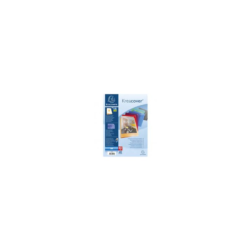 Protège-documents en polypro personnalisable Kreacover 80 vues - A4 - Couleurs assorties
