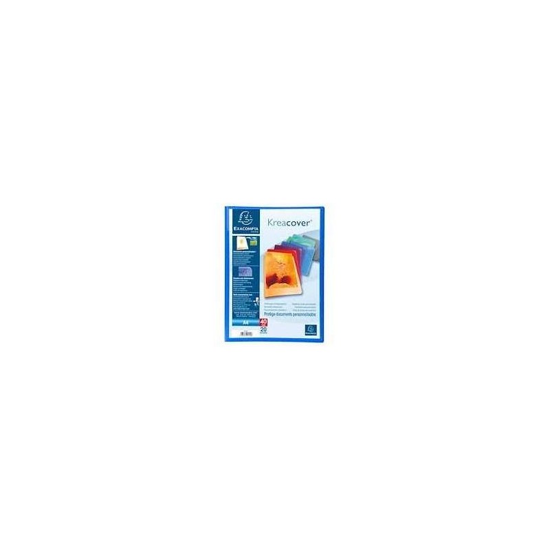 Protège-documents en polypro personnalisable Kreacover 40 vues - A4 - assortis