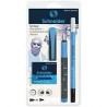 SCHNEIDER Set stylo plume Easy Noir avec effaceur et 5 cartouches standards, encre Bleu