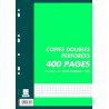Sachet de 400 pages copies doubles  A4 petits carreaux 70g perforées
