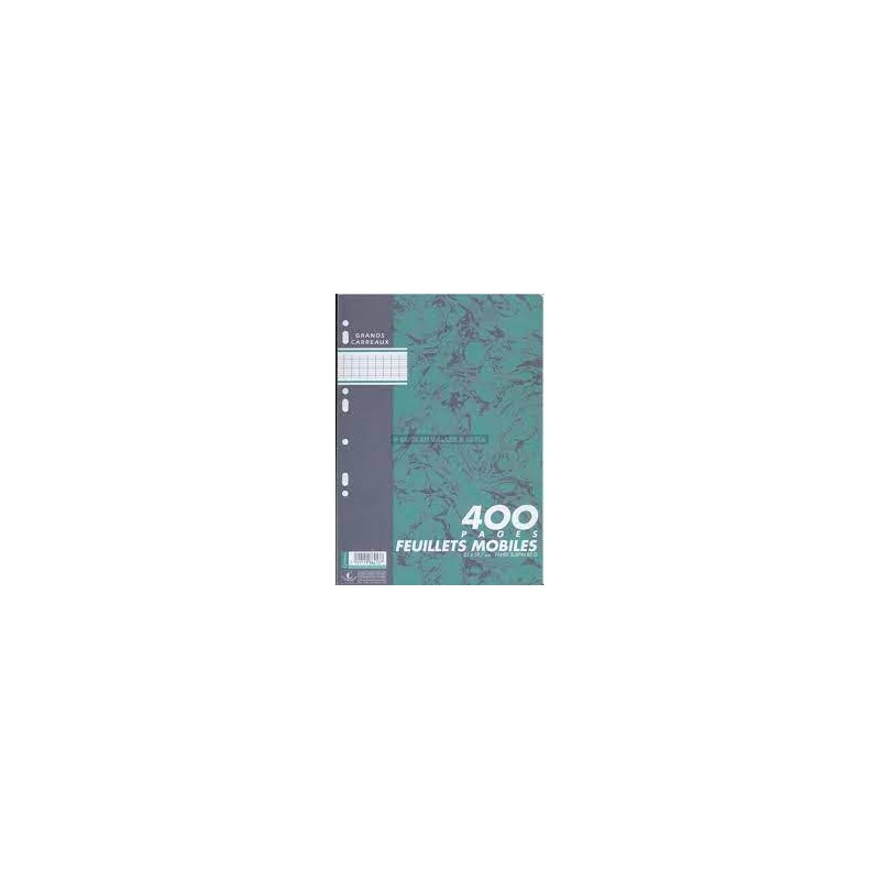 Sachet de 400 pages copies simples A4 grands carreaux Séyès 80g perforées