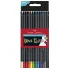 FABER-CASTELL Crayon de couleur Black Edition, étui de 12